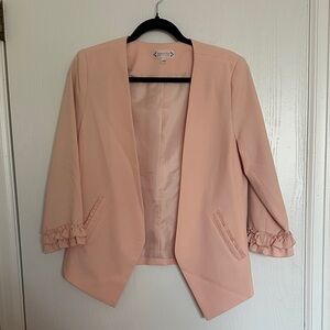 Nanette Pink Ruffle Trim Blazer